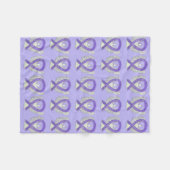 Lavender Cancer Awareness Ribbon Fleece Blanket (Voorkant (Horizontaal))