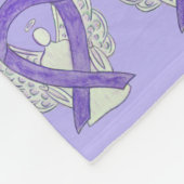 Lavender Cancer Awareness Ribbon Fleece Blanket (Hoek)