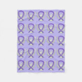 Lavender Cancer Awareness Ribbon Fleece Blanket (Voorkant)