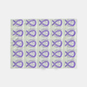 Lavender Cancer Awareness Ribbon Fleece Blanket Deken (Voorkant (Horizontaal))