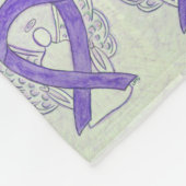 Lavender Cancer Awareness Ribbon Fleece Blanket Deken (Hoek)