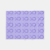 Lavender Cancer Awareness Ribbon Fleece Blankets (Voorkant (Horizontaal))