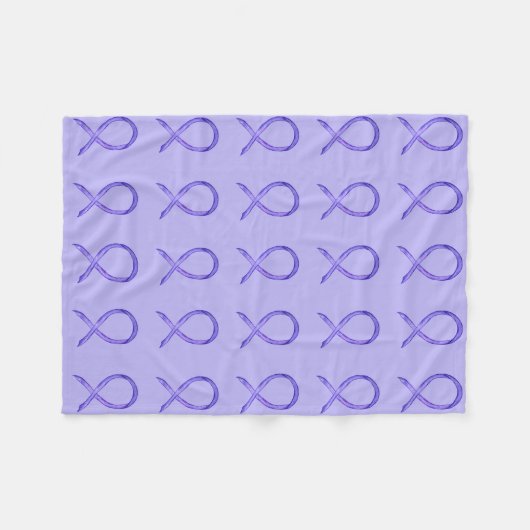 Lavender Cancer Awareness Ribbon Fleece Blankets (Voorkant (Horizontaal))