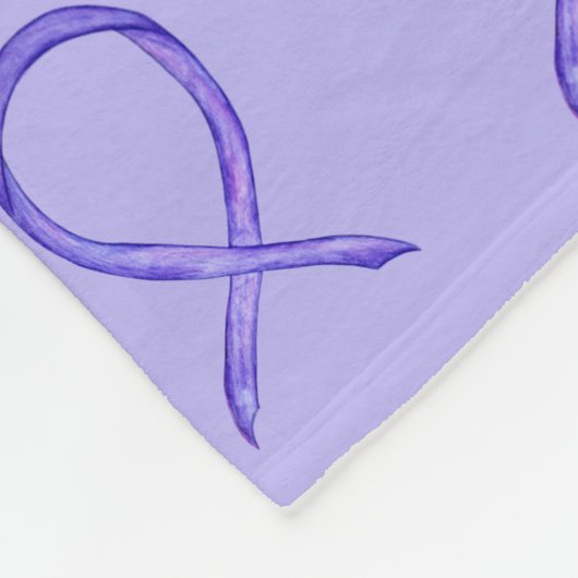 Lavender Cancer Awareness Ribbon Fleece Blankets (Hoek)
