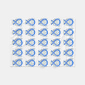 Lavender Cancer Awareness Ribbon Fleece Blankets (Voorkant (Horizontaal))