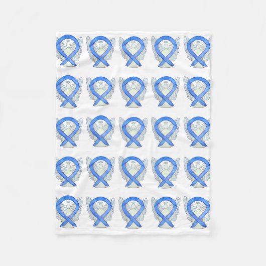 Lavender Cancer Awareness Ribbon Fleece Blankets (Voorkant)