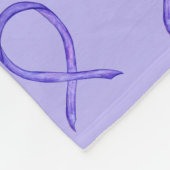 Lavender Cancer Awareness Ribbon Fleece Blankets Deken (Hoek)