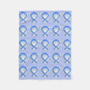 Lavender Cancer Awareness Ribbon Fleece Blankets Deken