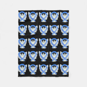 Lavender Cancer Awareness Ribbon Fleece Blankets Deken