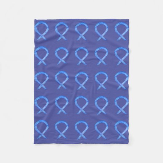 Lavender Cancer Awareness Ribbon Fleece Blankets Deken (Voorkant)