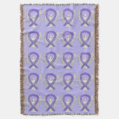 Lavender Cancer Awareness Ribbon Throw Blankets Bl Deken (Voorkant Verticaal)