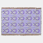 Lavender Cancer Awareness Ribbon Throw Blankets Bl Deken (Voorkant)