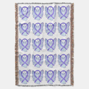 Lavender Cancer Awareness Ribbon Throw Blankets Bl Deken