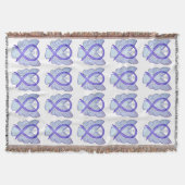 Lavender Cancer Awareness Ribbon Throw Blankets Bl Deken (Voorkant)