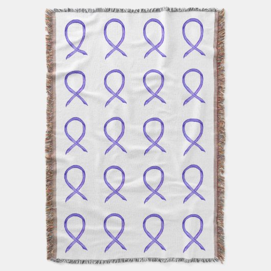 Lavender Cancer Awareness Ribbon Throw Blankets Bl Deken (Voorkant Verticaal)