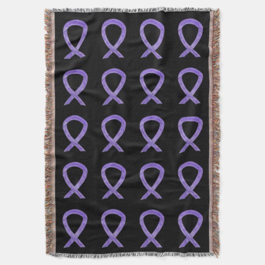 Lavender Cancer Awareness Ribbon Throw Blankets Bl Deken (Voorkant Verticaal)