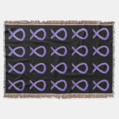 Lavender Cancer Awareness Ribbon Throw Blankets Bl Deken (Voorkant)