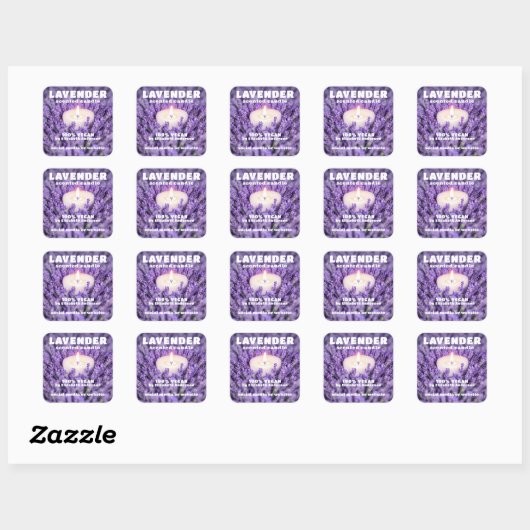 Lavender Candle Square Sticker (Vel)