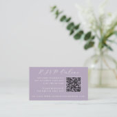 Lavender Castle QR Code Trouwwebsite RSVP Informatiekaartje (Staand voorkant)