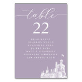 Lavender Castle Wedding Seating Plan Kaart (Achterkant)
