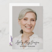 Lavender Celebration of Life Photo Funeral Kaart (Voorkant / Achterkant)