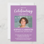 Lavender Celebration of Life with Photo Memorial Kaart (Voorkant)