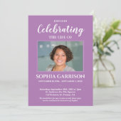 Lavender Celebration of Life with Photo Memorial Kaart (Staand voorkant)