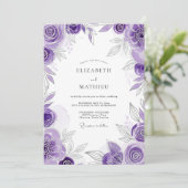 Lavender Celestial Spring Wedding Kaart (Staand voorkant)