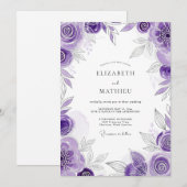 Lavender Celestial Spring Wedding Kaart (Voorkant / Achterkant)