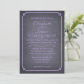 Lavender  Chalkboard Wedding Invitations Kaart (Staand voorkant)