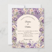 Lavender champagne cream arch wedding invitation (Voorkant)