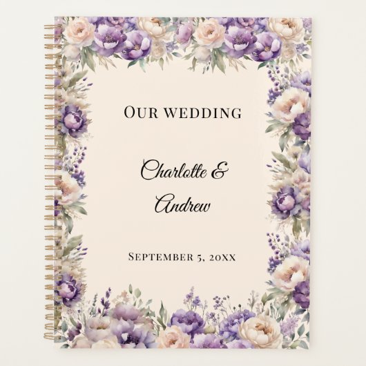 Lavender champagne floral wedding planner (Voorkant)