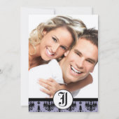 Lavender Chandelier met Photo Wedding Kaart (Achterkant)