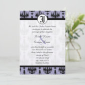 Lavender Chandelier met Photo Wedding Kaart (Staand voorkant)