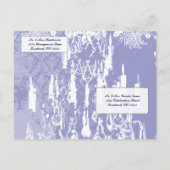  Lavender Chandelier Paars Wedding Uitnodiging Briefkaart (Achterkant)