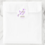 Lavender Cherry Blossom Wedding Ronde Sticker (Tas)