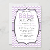 Lavender Chevron Magnetic Baby shower Invite Magnetische Uitnodiging (Voorkant)