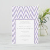 Lavender Chevron Print Wedding Uitnodiging (Staand voorkant)
