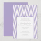 Lavender Chevron Print Wedding Uitnodiging (Voorkant / Achterkant)