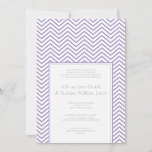 Lavender Chevron Print Wedding Uitnodiging