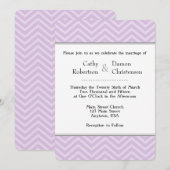 Lavender Chevron Wedding Invitations Kaart (Voorkant / Achterkant)