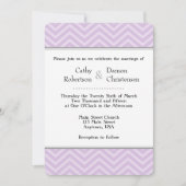 Lavender Chevron Wedding Invitations Kaart (Voorkant)