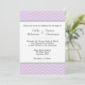 Lavender Chevron Wedding Invitations Kaart (Staand voorkant)