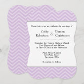 Lavender Chevron Wedding Invitations Kaart (Voorkant / Achterkant)