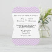 Lavender Chevron Wedding Invitations Kaart (Staand voorkant)