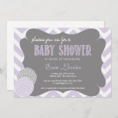 Lavender Chic Chevron Baby shower Uitnodiging (Voorkant / Achterkant)