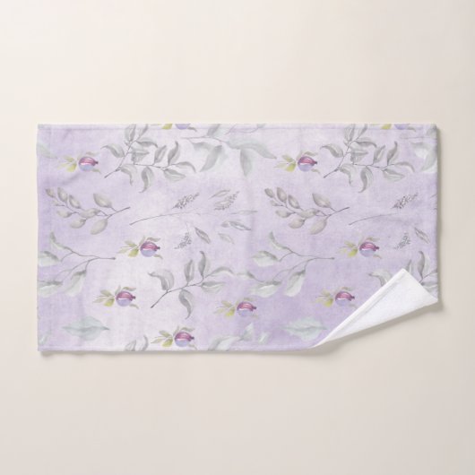 Lavender Chic Floral Leaves Handdoek (Handdoek)