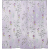 Lavender Chic Floral Leaves Pattern Douchegordijn (Voorkant)