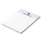 Lavender Chic Personalized Monogram Name Lined Notitieblok (Linkerzijde)