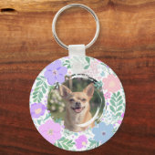 Lavender Chihuahua Silhouette Custom Name & Photo Sleutelhanger (Achterkant)